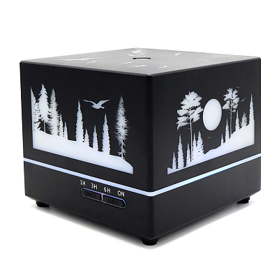 Светодиодный увлажнитель Wisdom с подсветкой гравировки, черный