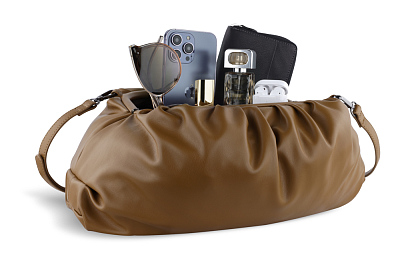 Сумка-пауч женская большая BUGATTI Mila, коньячная, полиуретан, 42 x 11 x 25 см