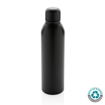 Вакуумная бутылка из переработанной нержавеющей стали (стандарт RCS), 500 мл (Черный;)