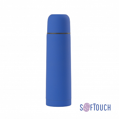 Термос "Крит" 500 мл, покрытие soft touch  (Синий)