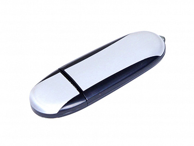 USB 2.0- флешка промо на 8 Гб овальной формы (Серебристый/черный)
