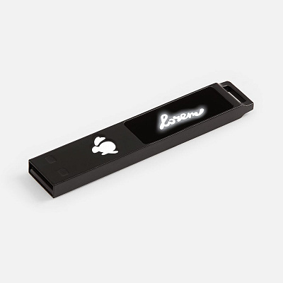 Флешка markBright Black с белой подсветкой, 32 Гб (Белый)