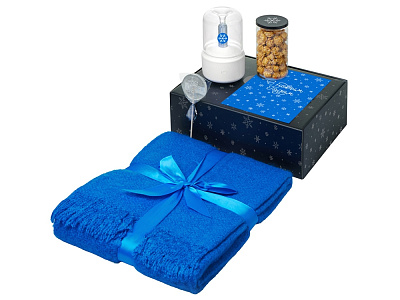 Подарочный набор Re:Snug с пледом, увлажнителем и попкорном (Синий)