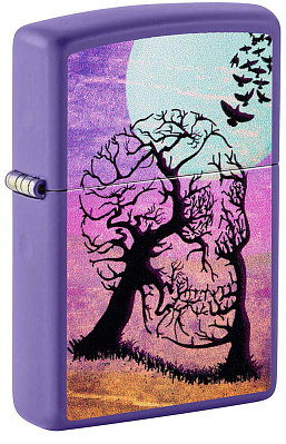 Зажигалка ZIPPO Skull Tree с покрытием Purple Matte, латунь/сталь, черная 38x13x57 мм (Фиолетовый)