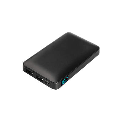 Внешний аккумулятор с цветной подсветкой Ancor Max 5000 mAh, черный (Чёрный)