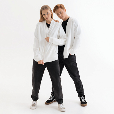 Толстовка на молнии, унисекс TORRES белая, размер M