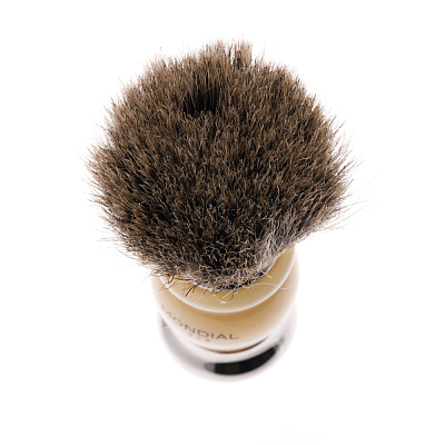 Бритвенный набор Mondial: станок, помазок, подставка; цвет слоновая кость