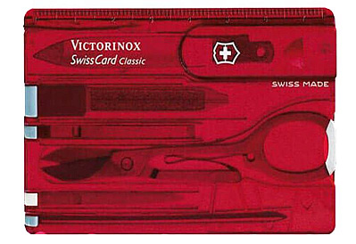Набор инструментов SwissCard, полупрозрачный красный (Красный)