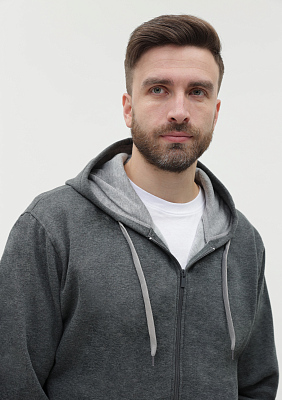 Толстовка мужская STAN с капюшоном на молнии футер с начёсом 280, 17