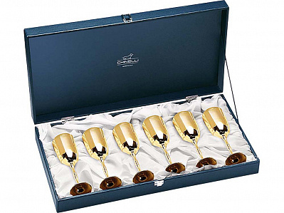 Набор бокалов для шампанского (Золотистый)