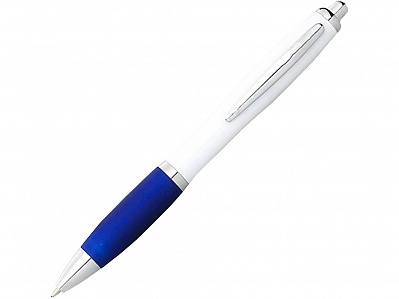 Ручка пластиковая шариковая Nash (Белый/ярко-синий/серебристый)