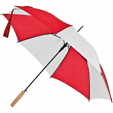 Зонт-трость Milkshake, белый с красным (Красный)