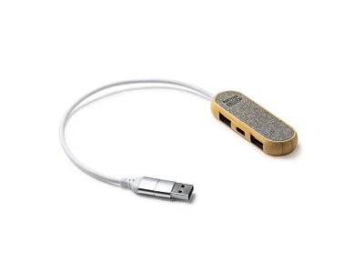 USB хаб BADOC (Натуральный/серый меланж)