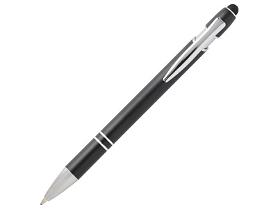 Ручка шариковая с серебристой отделкой Kish (Чёрный)