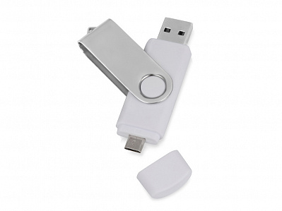 USB/micro USB-флешка на 16 Гб Квебек OTG (Белый)