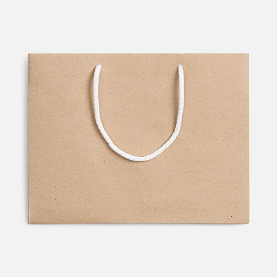 Пакет бумажный Stor, неокрашенный с белыми ручками