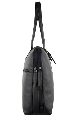 Портфель женский KLONDIKE GOLD «Charlie», натуральная кожа в черном цвете, 40 х 32 х 13 см