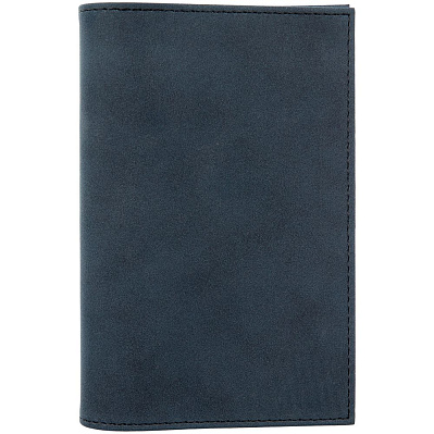 Обложка для паспорта Nubuk, синяя (Синий)