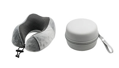 Подушка "Cloud" для путешествий в футляре, серый