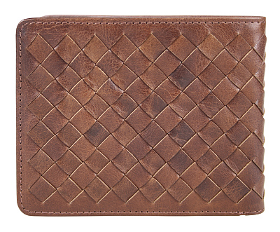 Портмоне Mano "Don Luca", натуральная кожа в коньячном цвете, 11 х 9 см