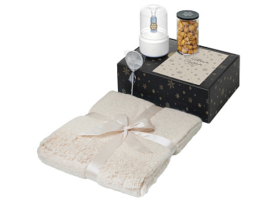 Подарочный набор Re:Snug с пледом, увлажнителем и попкорном (Бежевый)