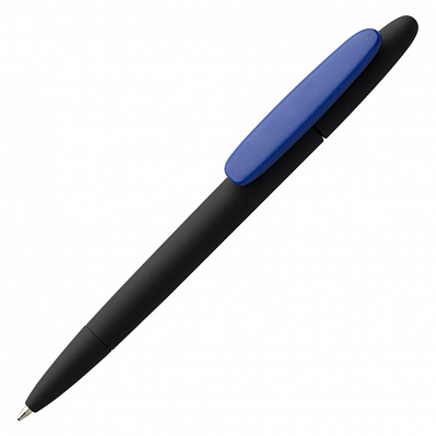 Ручка шариковая Prodir DS5 TRR-P Soft Touch, черная с синим (Синий)