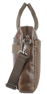 Сумка Mano "Don Luca", натуральная кожа в коньячном цвете, 37 х 27 х 6 см