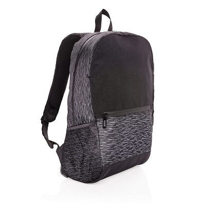 Светоотражающий рюкзак для ноутбука из RPET AWARE™ (Черный;)
