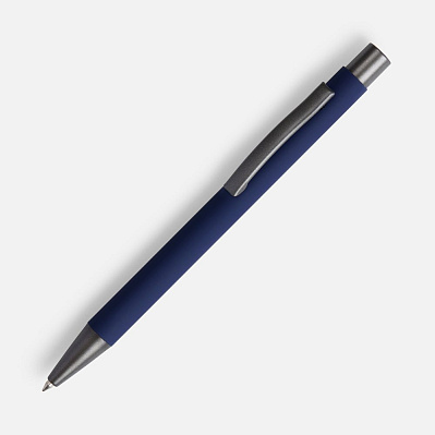Ручка шариковая Atento Soft Touch, темно-синяя (Тёмно-синий)
