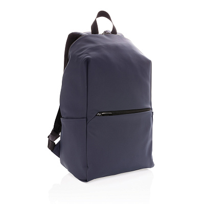 Рюкзак для ноутбука из гладкого полиуретана, 15.6" (Темно-синий;)
