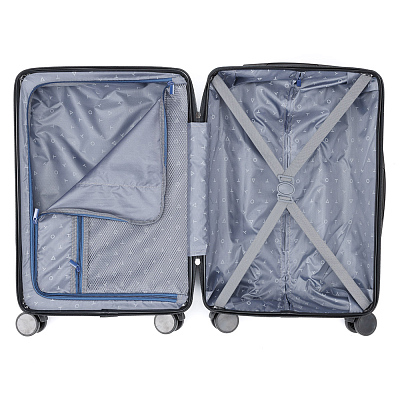 Чемодан TORBER Onego, синий, ABS-пластик, 59,5 х 39,5 х 24 см, 46 л