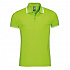 Рубашка поло мужская Pasadena Men 200 с контрастной отделкой, зеленый лайм с белым - Фото 1