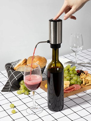 Электрический аэратор-дозатор для вина Tuoretta, серебристый