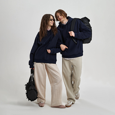 Худи релакс унисекс ADVENTURE, темно-синий