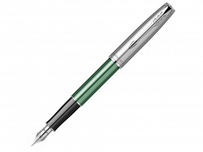 Ручка перьевая Parker Sonnet Essentials Green SB Steel CT (Серебристый, зеленый)