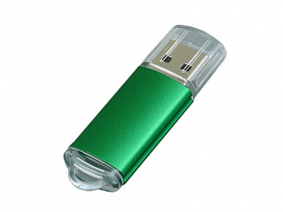 USB 2.0- флешка на 4 Гб с прозрачным колпачком (Зеленый)