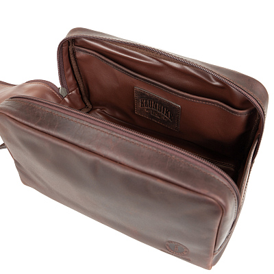 Несессер KLONDIKE DIGGER «Tad», натуральная кожа в темно-коричневом цвете, 25 x 17 x 15 см