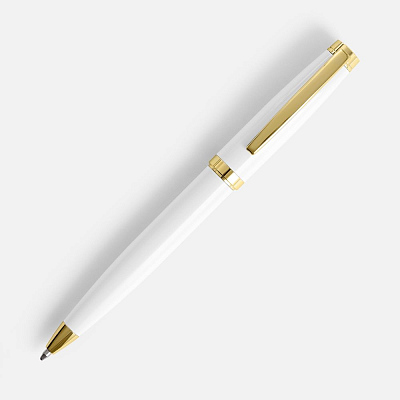 Ручка шариковая Letra Gold, глянцевая, белая