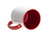 Кружка для сублимации, 330 мл, d=82 мм, стандарт А, белая, красная внутри, красная ручка - Фото 2