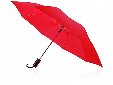 Зонт складной Андрия (Ярко-красный/черный/серебристый)