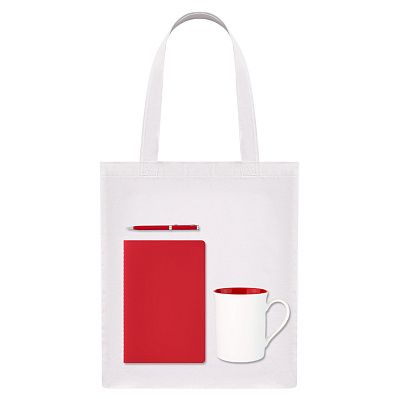 Подарочный набор Welcome pack  (шоппер, блокнот, ручка, кружка) (Красный)
