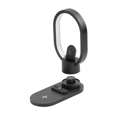 Настольная беспроводная (15W) зарядная станция "Starship" с лампой, черный