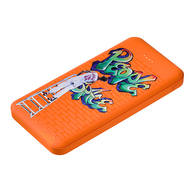 Внешний аккумулятор Elari Plus 10000 mAh  Graffiti (Оранжевый)