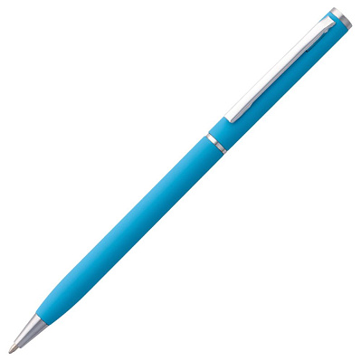 Ручка шариковая Hotel Chrome, ver.2, матовая голубая (Голубой)