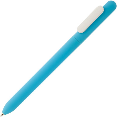 Ручка шариковая Swiper Soft Touch, голубая с белым (Голубой)