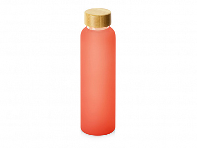 Стеклянная бутылка с бамбуковой крышкой Foggy, 600 мл (Красный)