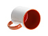 Кружка для сублимации, 330 мл, d=82 мм, стандарт А, белая, оранжева внутри, оранжевая ручка - Фото 2