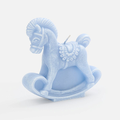 Свеча фигурная «Лошадка-качалка», розовая (Голубой)