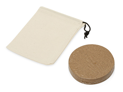 Набор костеров из пробки в хлопковом мешке Bali