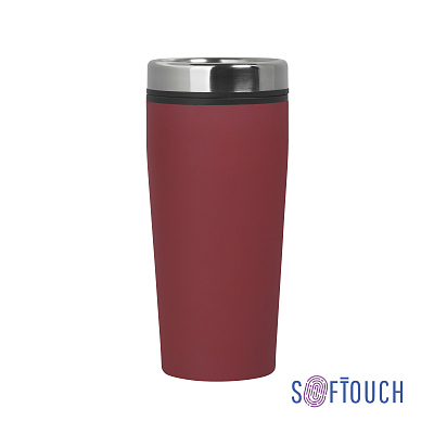 Термостакан "Европа", покрытие soft touch, 0,5 л., синий, красный